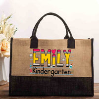 Personalized Kindergarten Teacher Name Cotton Tote Bag
