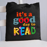 It'S A Good Day To Read Red Apple Canvas Tote Bag