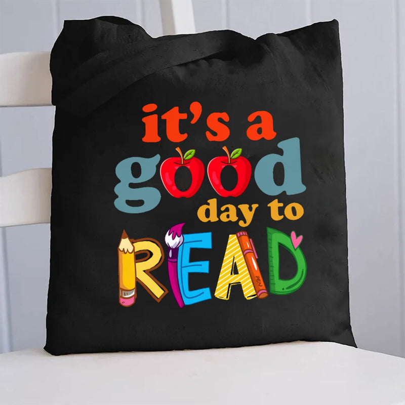 It'S A Good Day To Read Red Apple Canvas Tote Bag