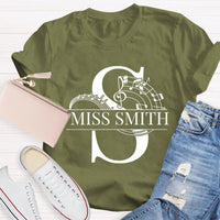 Personalized Music Teacher Name Notes T-Shirt