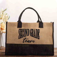 Personalized Grade Second Grade Team Cotton Tote Bag