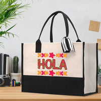 Vintage Flower Hola Cotton Tote Bag