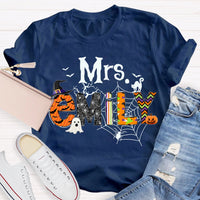 Personalized Name Funny Little Ghosts And Colorful Fonts Halloween T-shirt