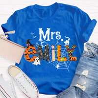 Personalized Name Funny Little Ghosts And Colorful Fonts Halloween T-shirt