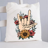 Love Need No Words Hand Sign Canvas Tote Bag