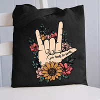 Love Need No Words Hand Sign Canvas Tote Bag