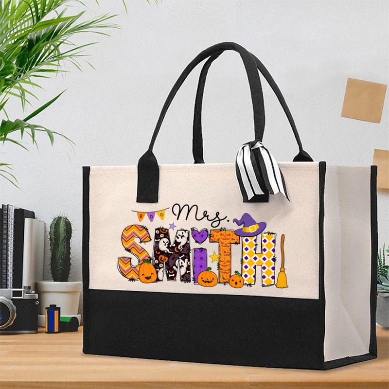 Personalized Name Halloween Smith Cotton Tote Bag