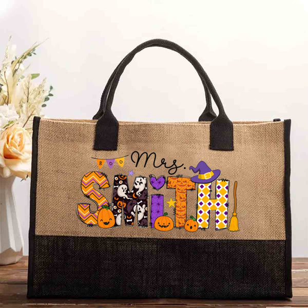 Personalized Name Halloween Smith Cotton Tote Bag