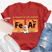 Elements Of Halloween Fear Lron Argon Funny Science And Halloween T-shirt