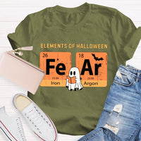 Elements Of Halloween Fear Lron Argon Funny Science And Halloween T-shirt