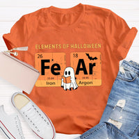 Elements Of Halloween Fear Lron Argon Funny Science And Halloween T-shirt