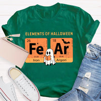 Elements Of Halloween Fear Lron Argon Funny Science And Halloween T-shirt