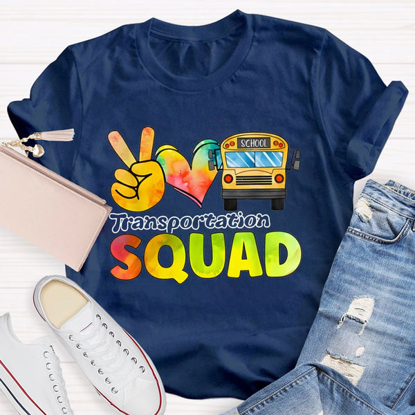 School Bus Driver Transportation Squad T-shirt