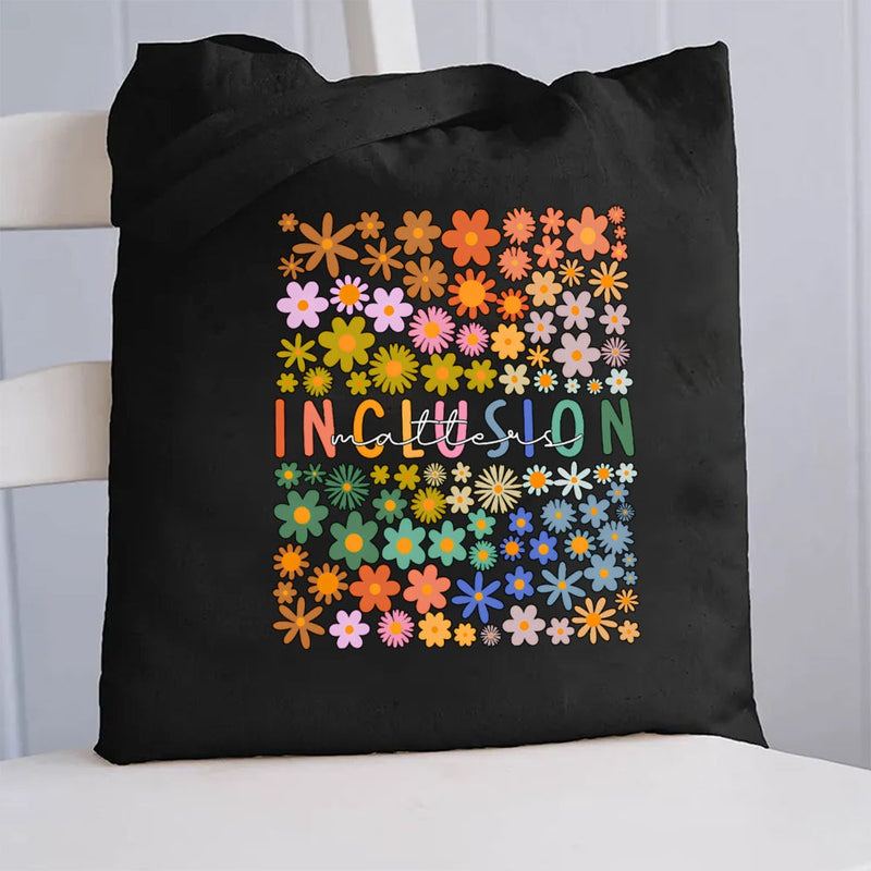 Floral Inclusion Matters Canvas Tote Bag