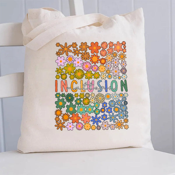 Floral Inclusion Matters Canvas Tote Bag