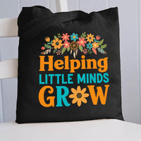 Sunflower Helping Little Minds Grow Canvas Tote Bag