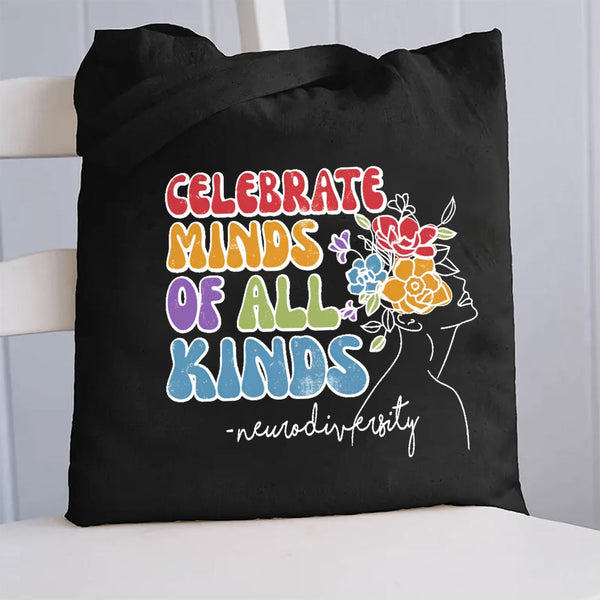 Celebrate Minds of All Kinds Canvas Tote Bag