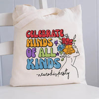Celebrate Minds of All Kinds Canvas Tote Bag