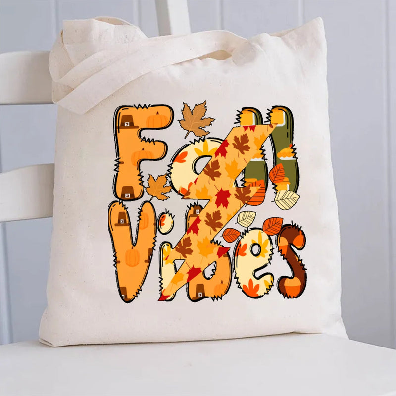 Fall Vibes Canvas Tote Bag