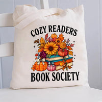 Cozy Readers Book Society Canvas Tote Bag