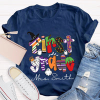 Personalized Grade And Name Halloween Halloween Ghost Spider T-Shirt