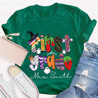 Personalized Grade And Name Halloween Halloween Ghost Spider T-Shirt