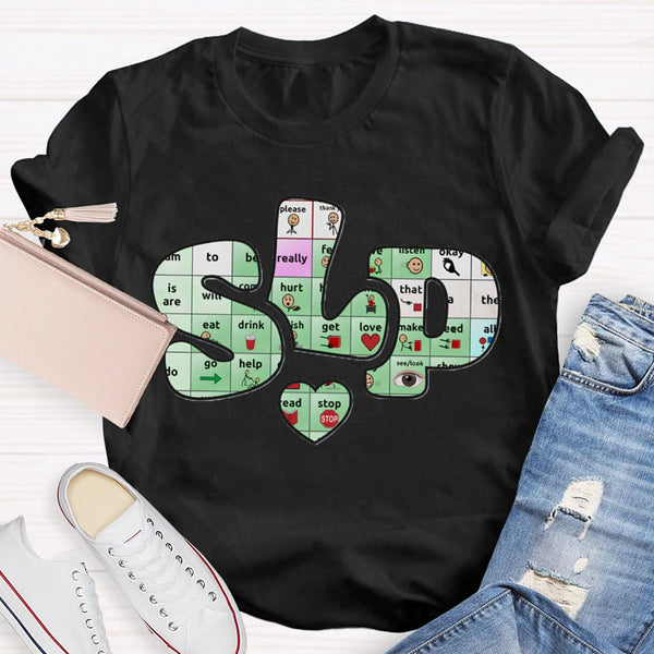 SLP Alphabet Fonts And Hearts T-shirt