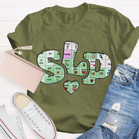 SLP Alphabet Fonts And Hearts T-shirt