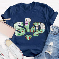 SLP Alphabet Fonts And Hearts T-shirt