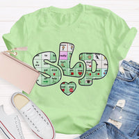 SLP Alphabet Fonts And Hearts T-shirt