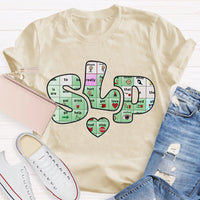 SLP Alphabet Fonts And Hearts T-shirt