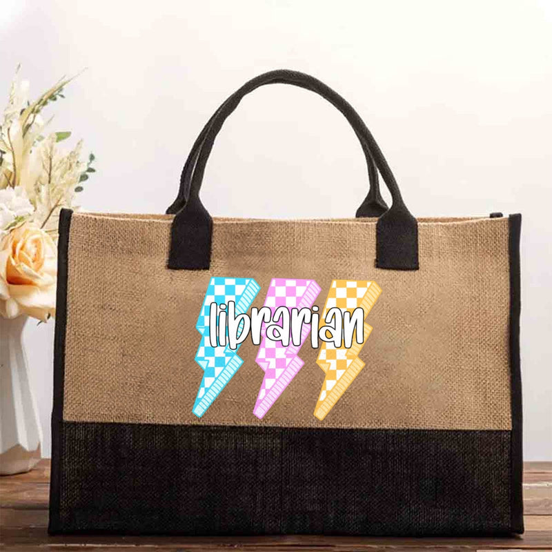 Plaid Library Cotton Tote Bag