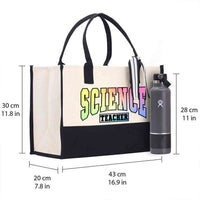 Gradient Letter Design Science Teacher Cotton Tote Bag