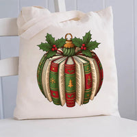 Fall In Love With Reading Christmas Tree Canvas Tote Bag