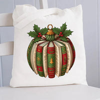 Fall In Love With Reading Christmas Tree Canvas Tote Bag
