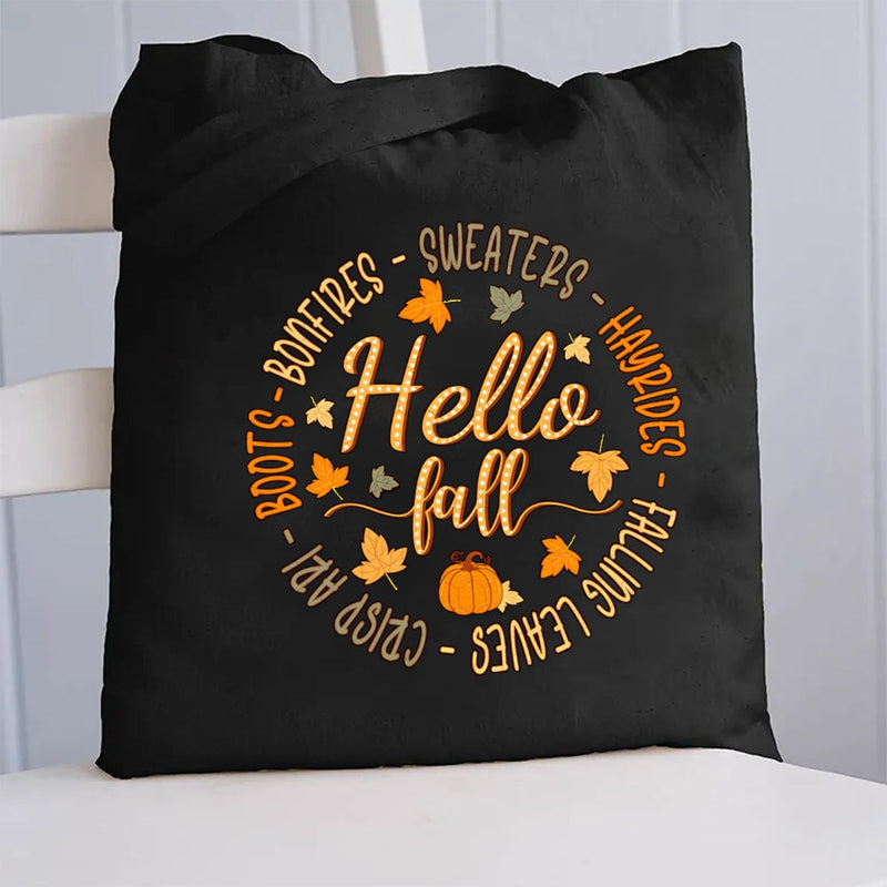 Hello Fall Canvas Tote Bag