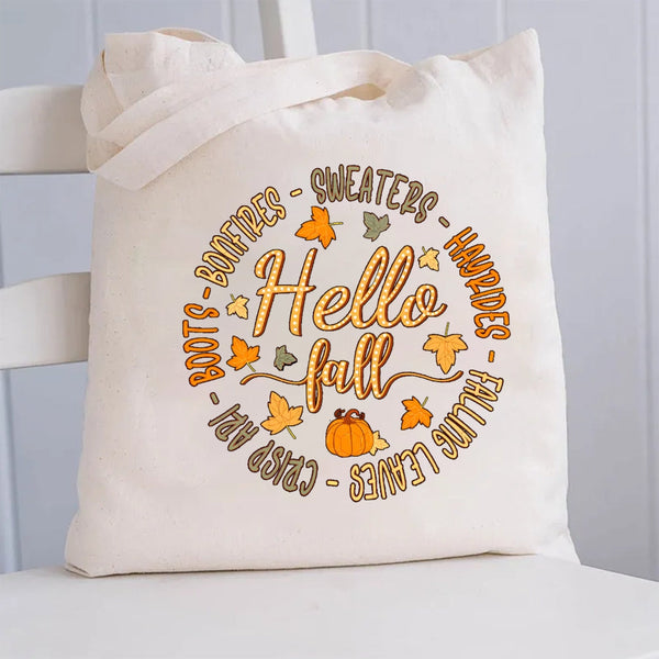 Hello Fall Canvas Tote Bag