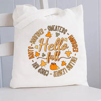 Hello Fall Canvas Tote Bag