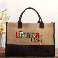 Personalized Name Librarian Christmas Atmosphere Cotton Tote Bag