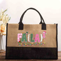 Fa La Christmas Math Pink letters Cotton Tote Bag