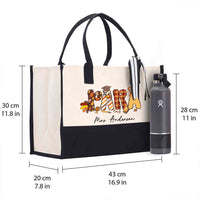 Personalized Name Thanksgiving Fall Season Para Cotton Tote Bag