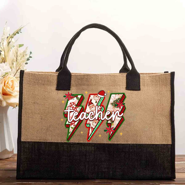 Teachers' Christmas Festive Vibes Cotton Tote Bag