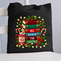 All Booked For Christmas Canvas Tote Bag