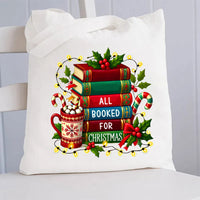 All Booked For Christmas Canvas Tote Bag