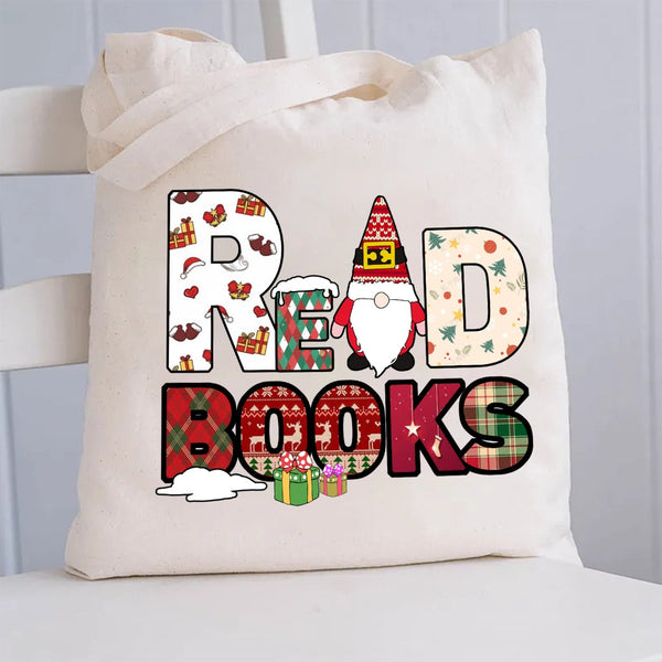 Christmas Season Read Books Canvas Tote Bag