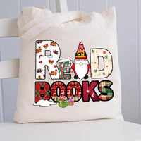 Christmas Season Read Books Canvas Tote Bag
