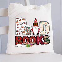Christmas Season Read Books Canvas Tote Bag