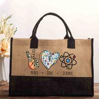 Peace Love Science Cotton Tote Bag
