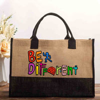 Be Different Colorful Letter Cotton Tote Bag