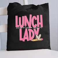 Lunch Lady Serve Love Inspire Canvas Tote Bag